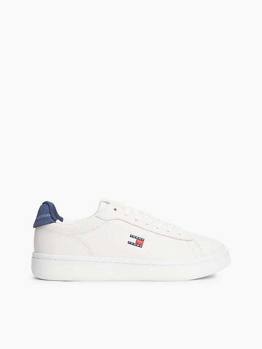 Contrast Heel Leather Archive Court Trainers