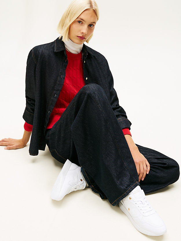 Monogram Plaque Leather Trainers