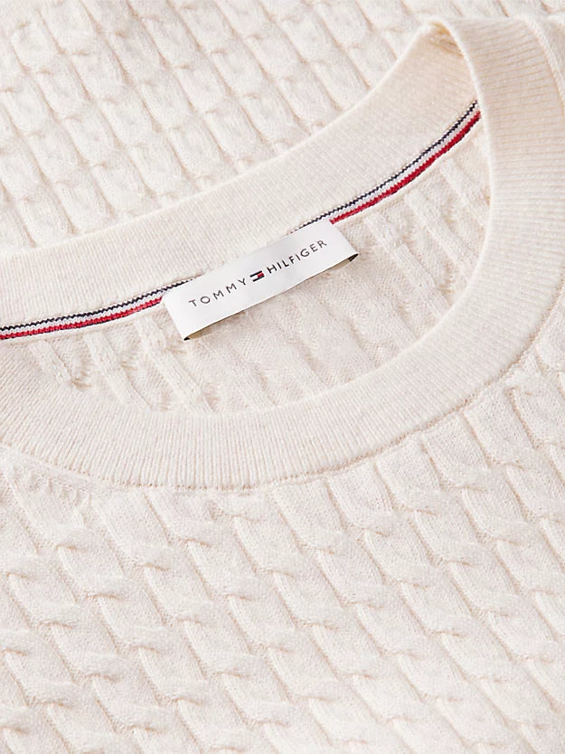 Cable Knit Short Sleeve Jumper