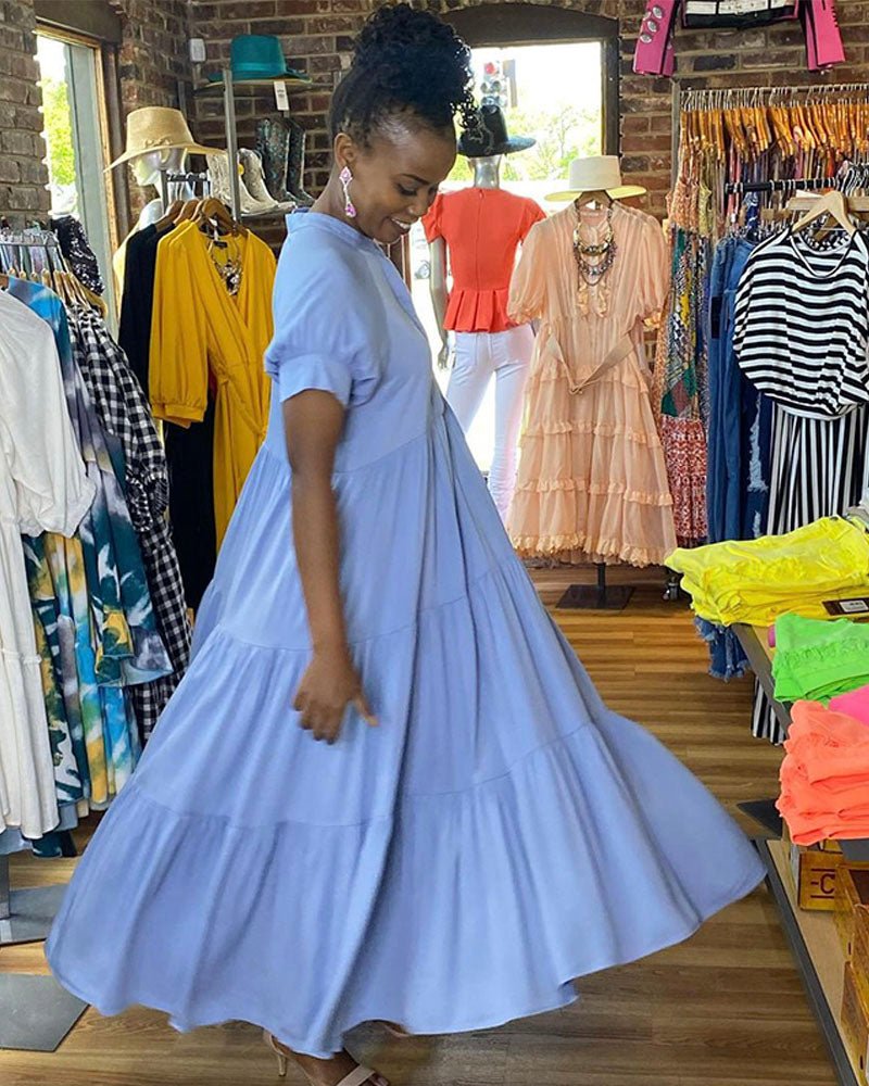 Robe longue à volants