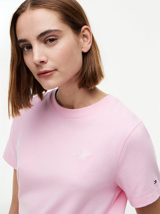 Logo Embroidery Crew Neck T-Shirt