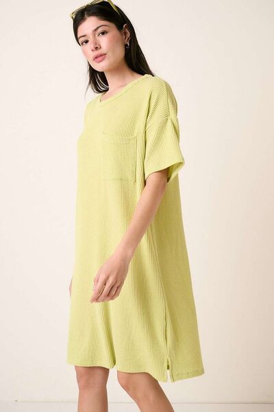Mittoshop Urban Rippstrick Kurzarm-T-Shirt-Kleid
