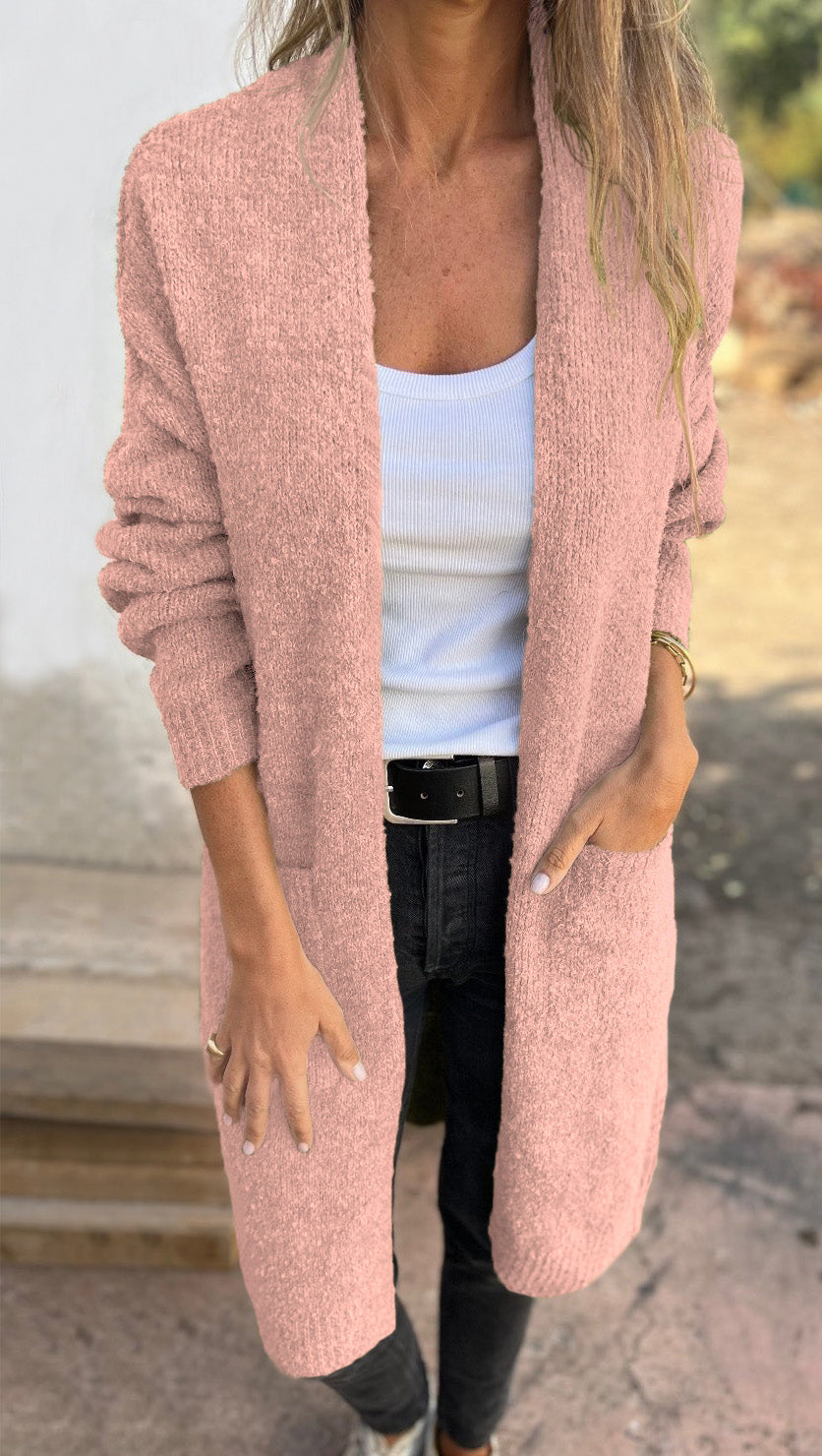 🔥Plus que 36 articles en stock - Gilet décontracté surdimensionné en maille avec poches pour femme
