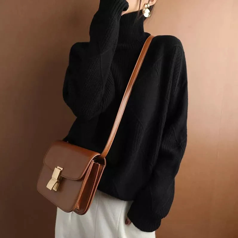 CARDIGAN COL ROULÉ EN CACHEMIRE
