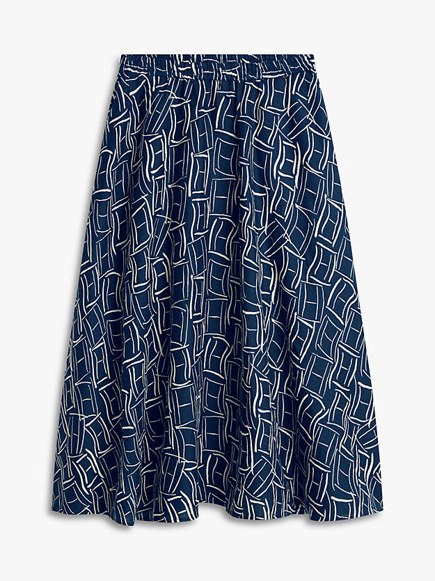 Pure Linen A-Line Midi Skirt