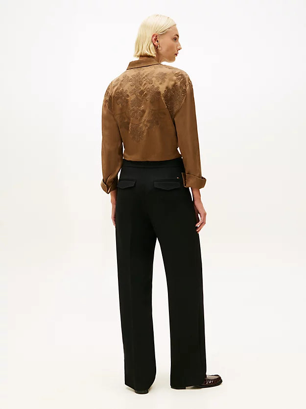 Pressed Crease Straight Leg Trousers
