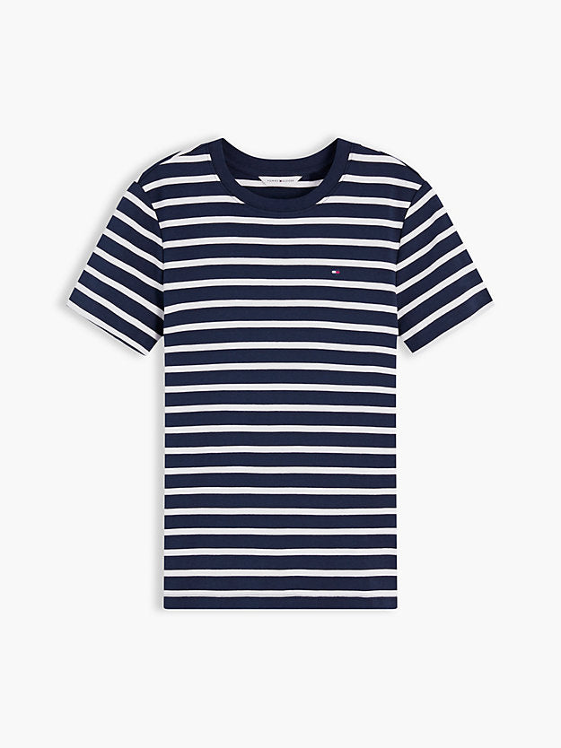 Flag Embroidery Slim Crew Neck T-Shirt
