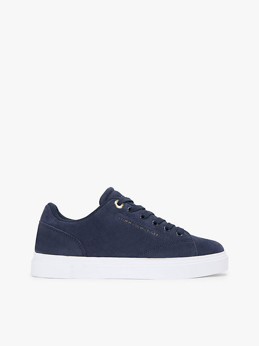 Suede Metallic Logo Cupsole Trainers
