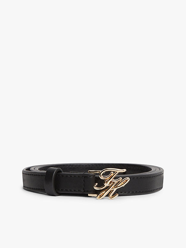 Logo Plaque Buckle Leather Belt