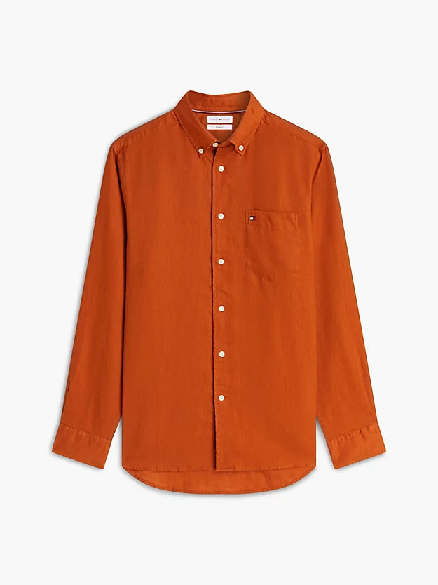 Regular Fit Washed Pure Linen Shirt