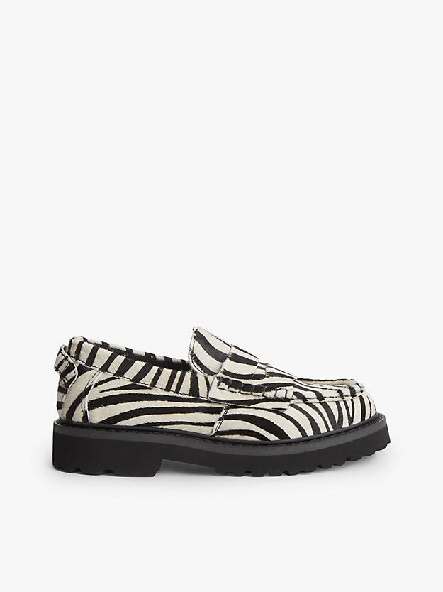 Archive Zebra Print Cleat Penny Loafers