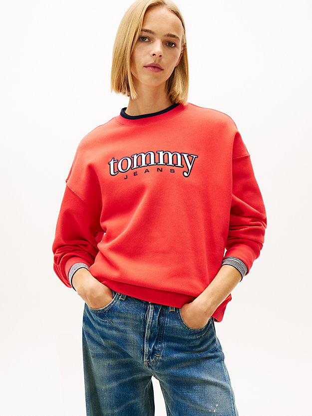 Logo Appliqué Boxy Fleece Sweatshirt