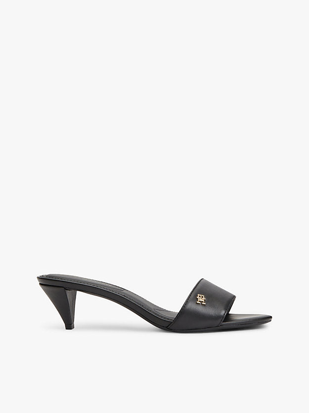 Monogram Leather Heeled Mules