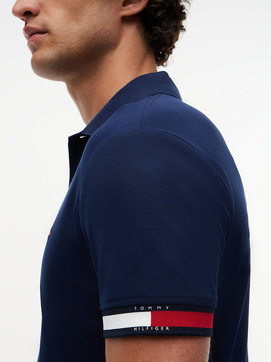 Slim Fit Fluid Cotton Knit Tipped Polo Shirt