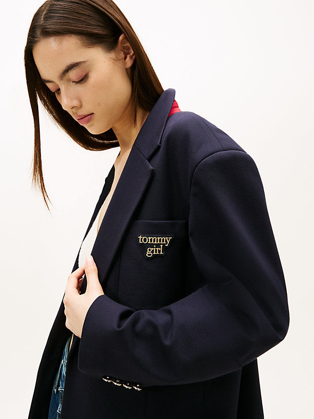 Girl Logo Oversized Fit Jersey Blazer