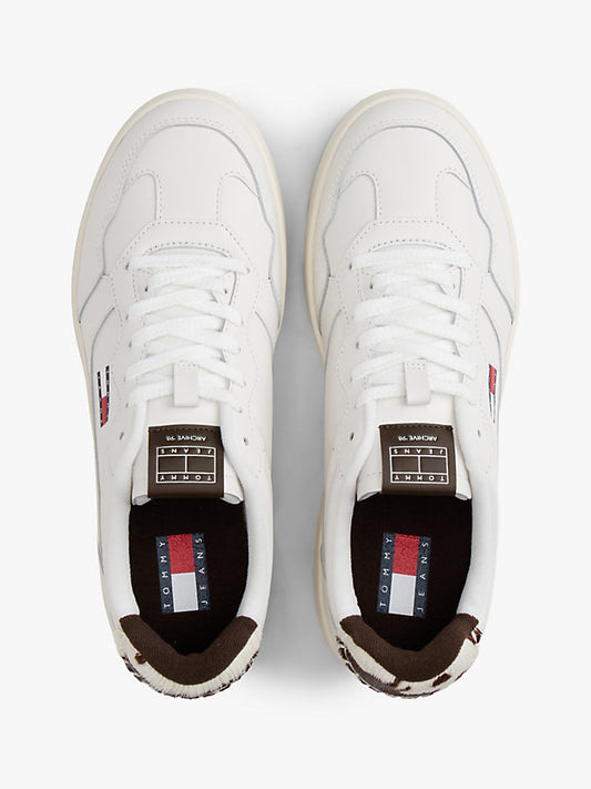 Archive Court Cow Print Leather Trainers