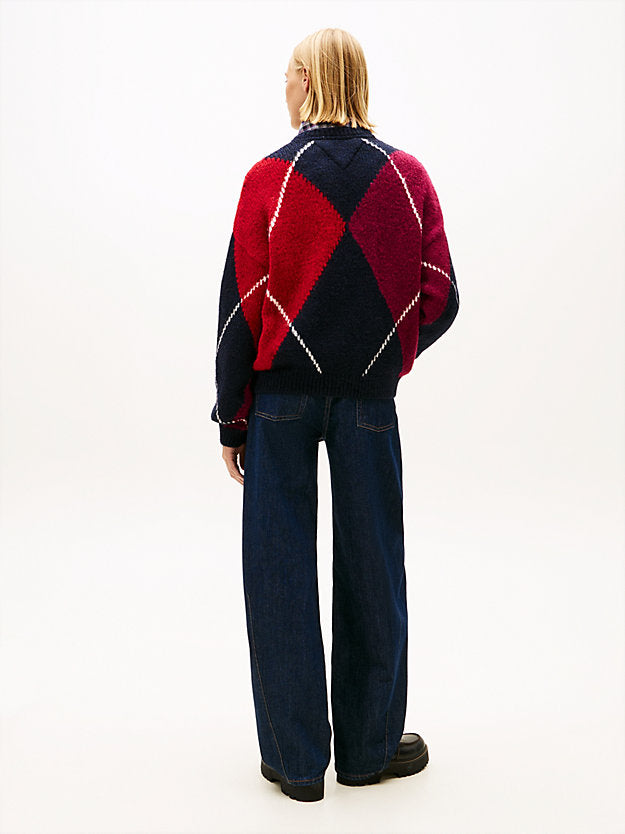 Argyle Oversized Jumper WiAlpaca