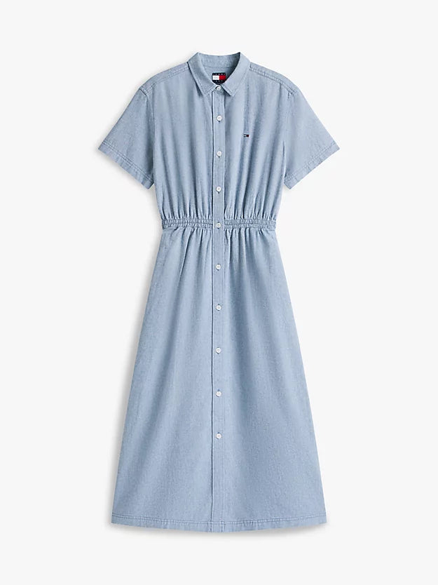 Relaxed Linen Blend Maxi Shirt Dress