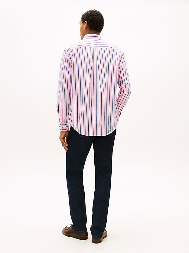 Flex Regular Fit Stripe Poplin Shirt
