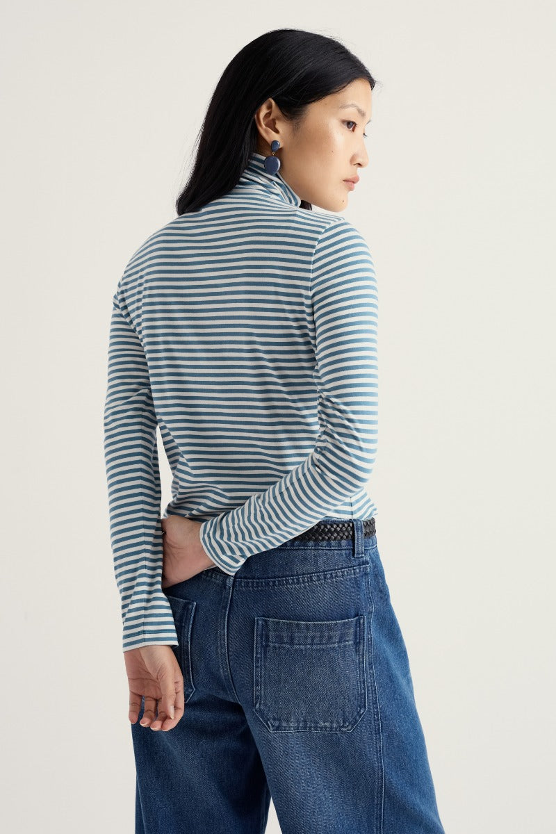 Landing Roll Neck Top in GOTS-Certified Organic Cotton