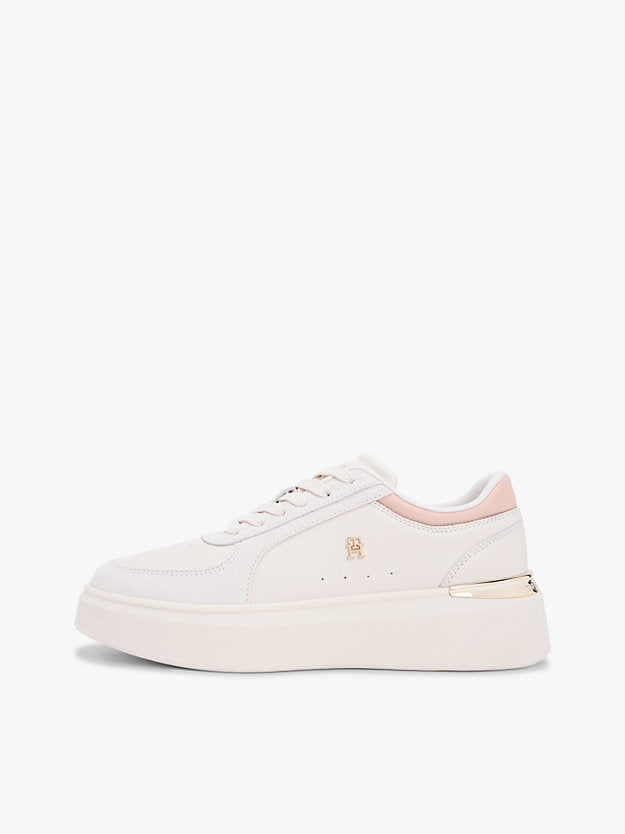 Satin Cuff Platform Trainers