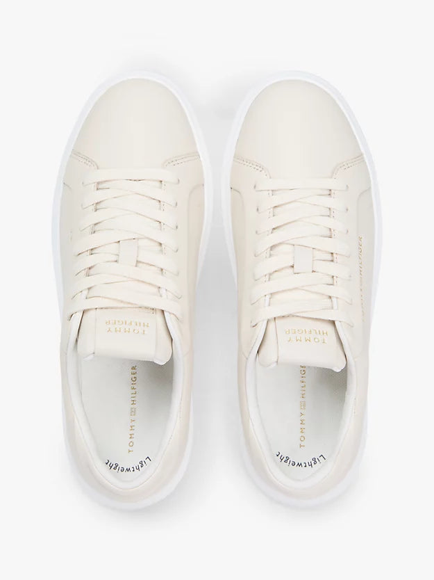 Lightweight Leather Cupsole Court Trainers