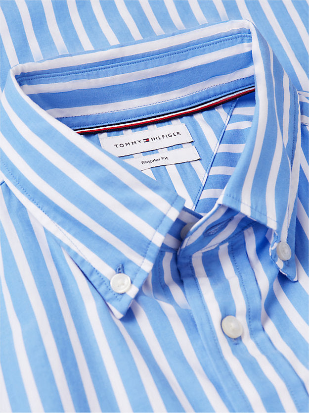 Regular Fit Flex Stripe Poplin Shirt