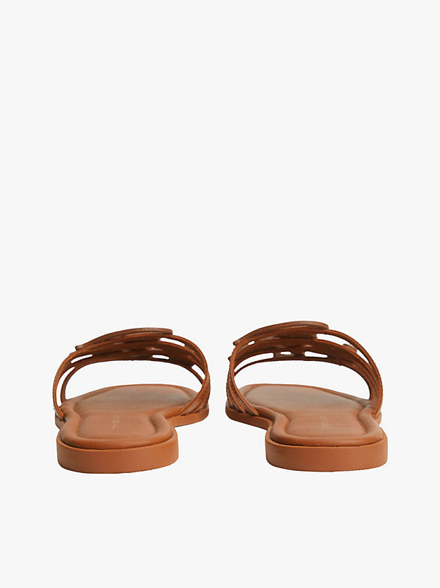 Logo Strap Leather Mules
