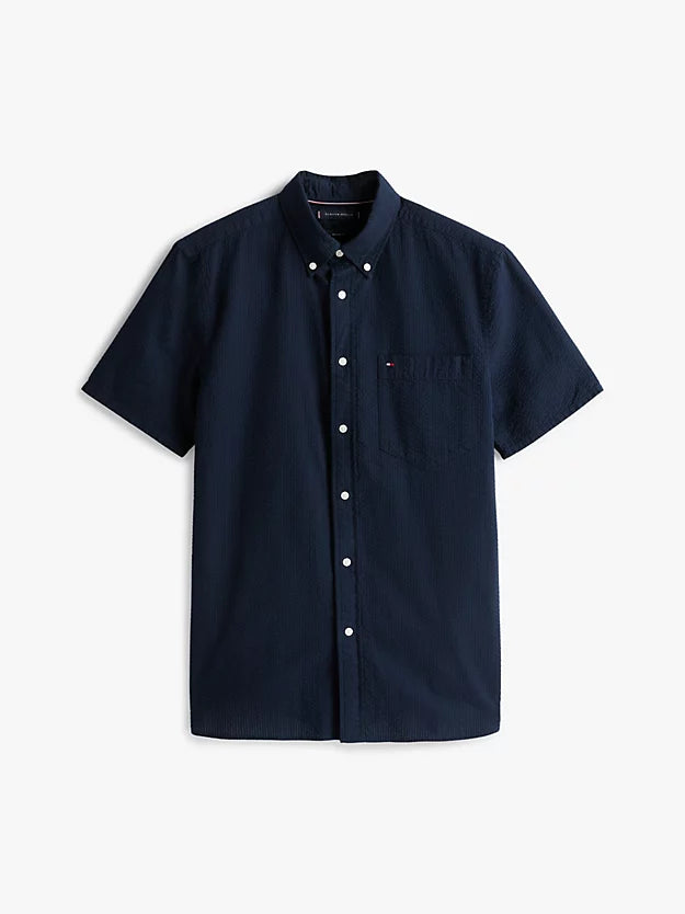 Regular Fit Seersucker Short Sleeve Shirt