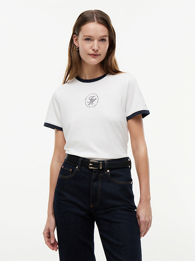 Logo Embroidery Ringer T-Shirt