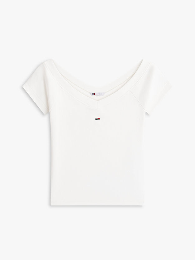Off-The-Shoulder Ribbed Slim Top