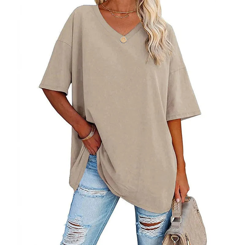 T-shirt ample d'été pour femme (3 articles achetés = livraison gratuite)