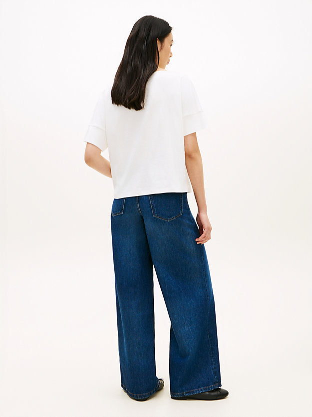 Boat Neck Grown-On Sleeve T-Shirt