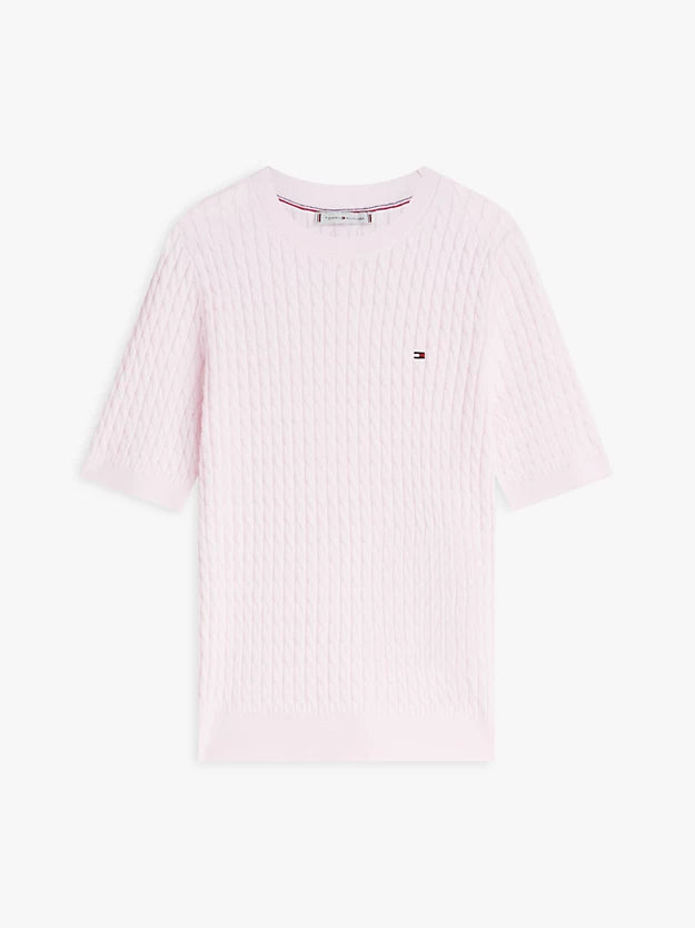 Cable Knit Short Sleeve Jumper