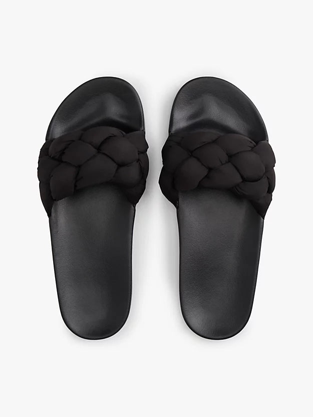 Embossed Braided Strap Slides