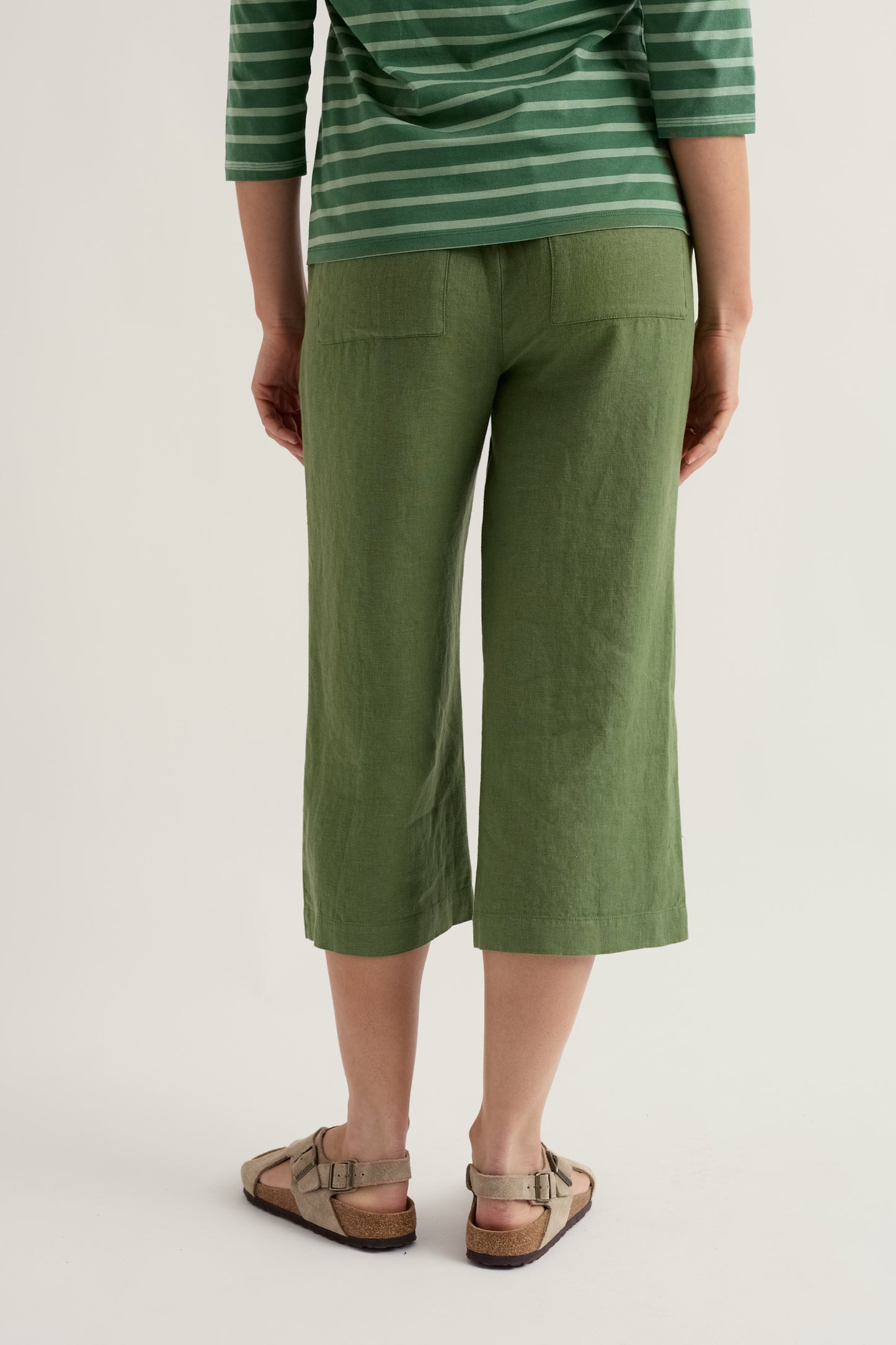 Tide Flow Wide Leg Linen Crops