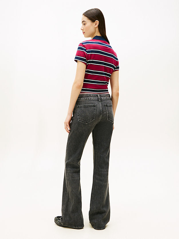 Faded Low Rise Bootcut Black Jeans