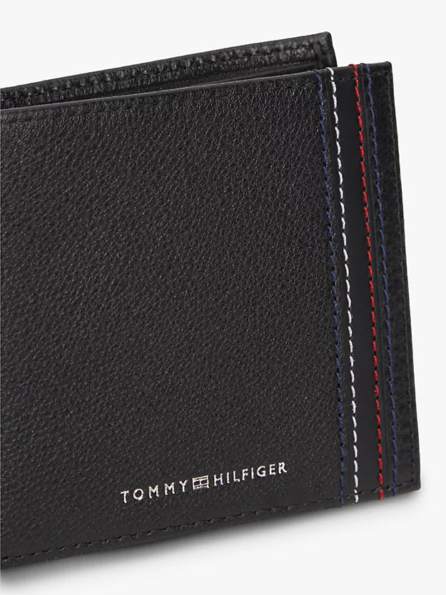 Logo Leather Bifold Flap Wallet
