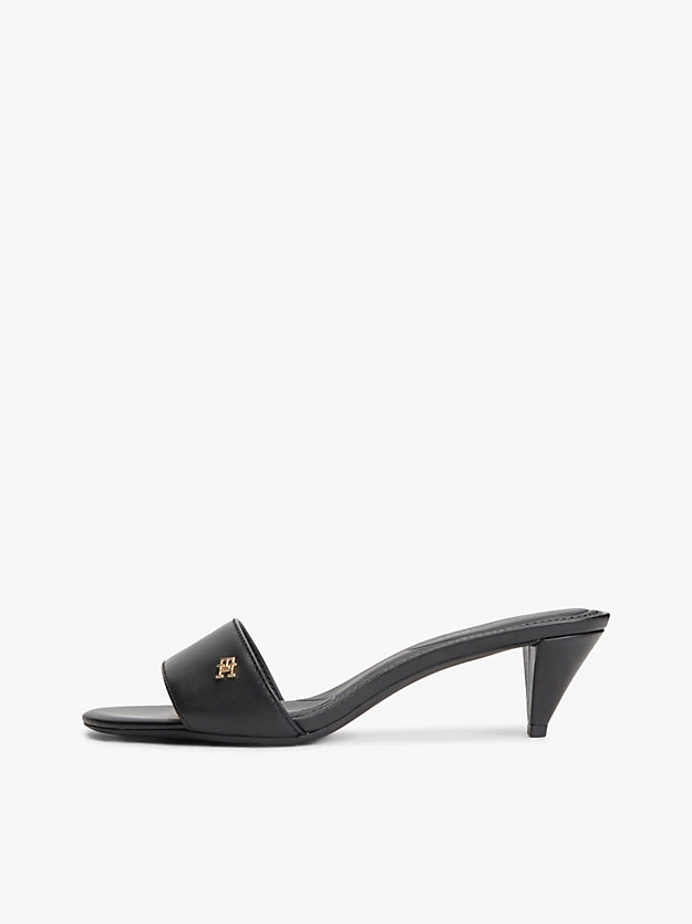 Monogram Leather Heeled Mules