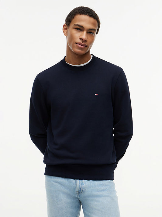 Flag Embroidery Terry Crew Neck Sweatshirt