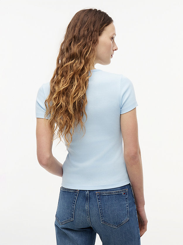 Badge Ribbed Slim T-Shirt