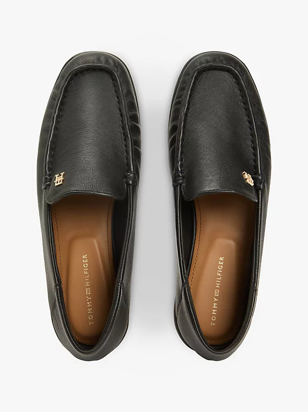 Leather Ruched Toe Loafers