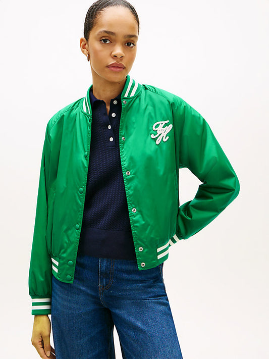 Logo Appliqué Water Repellent Bomber Jacket