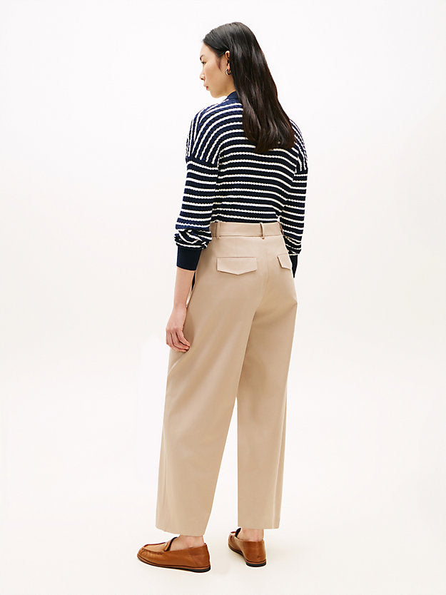 Barrel Leg Mid Rise Chinos
