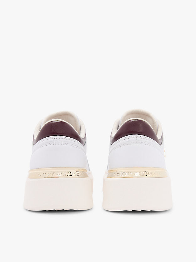 Metallic Heel Leather Platform Trainers