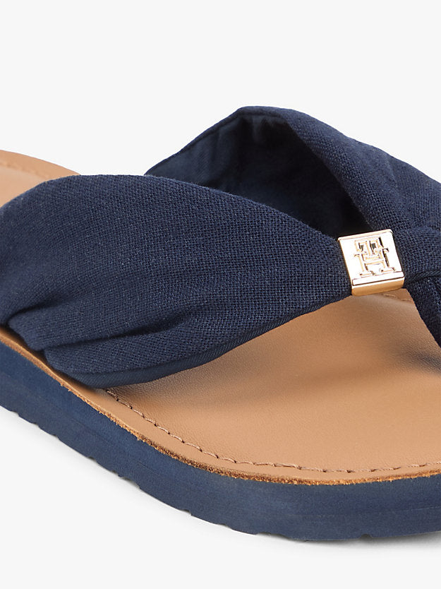 Monogram Plaque Hemp Flip-Flops