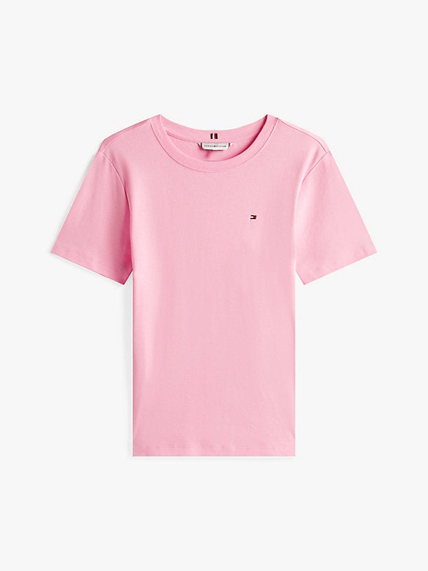 Flag Embroidery Slim Crew Neck T-Shirt