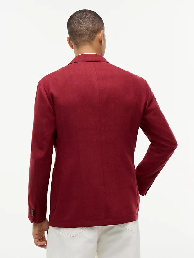 Regular Fit Linen Blend Single Breasted Blazer