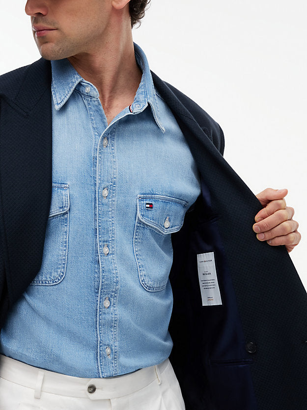 Regular Fit Wool Blend Double Breasted Blazer