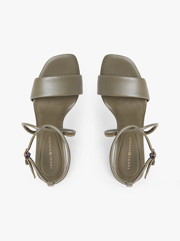 Leather Open Toe High Heels